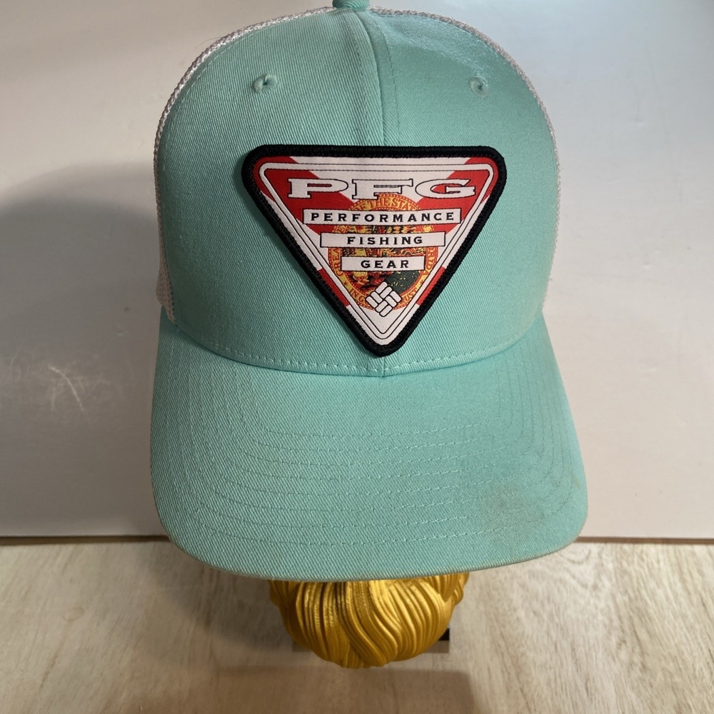 PFG Performance Fishing Gear Fitted Trucker Hat Teal S/M Colorblock‎ Columbia
